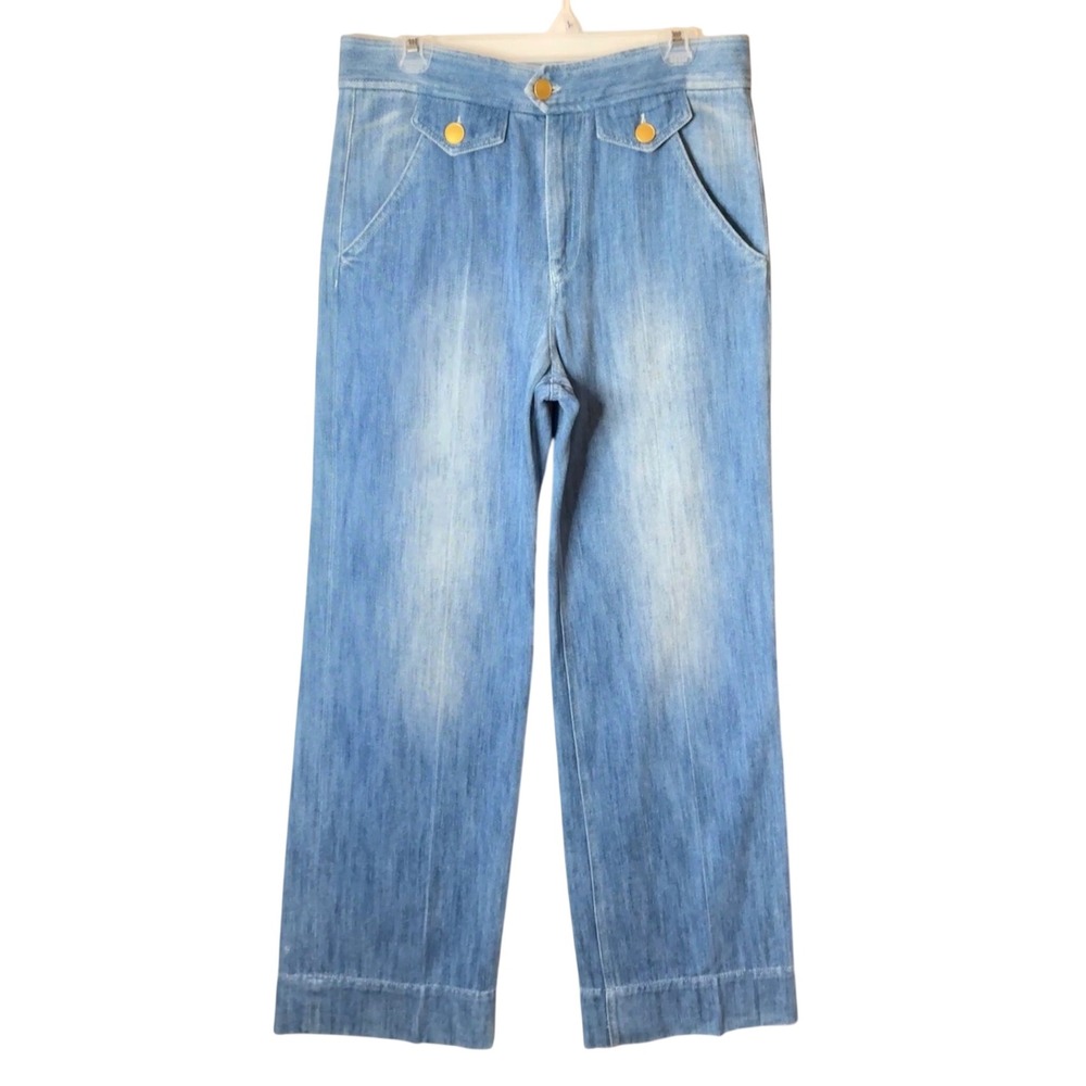 Isabel Marant Etoile 70s Wide Leg Jeans Womens 8 French Nautical Retro